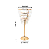 38inch Crystal Pendant 4-Tier Table Centerpiece Chandelier Gold Metal Vase Stand Round Frame