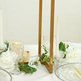 Gold Crystal Pendant Flower Stand, Metal Centerpiece Vase – 48" Tall Rectangular Display Rack