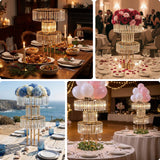 Elegant crystal chandelier centerpiece for various dining settings.