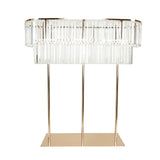 40x40inch Crystal Pendant 2-Tier Flower Stand – Gold Metal Table Centerpiece Pedestal#whtbkgd_99