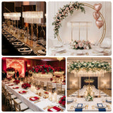 40x40inch Crystal Pendant 2-Tier Flower Stand – Gold Metal Table Centerpiece Pedestal