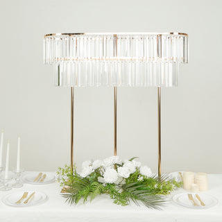 Gold Crystal 2-Tier Centerpiece Stand