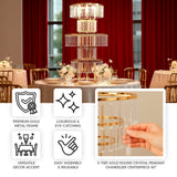 5-tier gold round crystal pendant chandelier centerpiece 40"