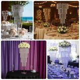 4ft Tall Event Centerpiece in Acrylic Clear Beaded Chandelier for Elegant Wedding