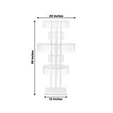 5-Tier Clear Acrylic Chandelier Flower Stand with Hanging Crystals – 39inch Tall Table Centerpiece
