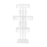 5-Tier Clear Acrylic Chandelier Flower Stand with Hanging Crystals – 39inch Tall Table Centerpiece_99