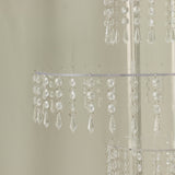 5-Tier Clear Acrylic Chandelier Flower Stand with Hanging Crystals – 39inch Tall Table Centerpiece