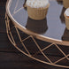 14inch Gold Metal Geometric Diamond Cut Cake Stand, Dessert Display Riser with Glass Top