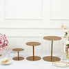 Set of 3 | Gold Metal Round Pedestal Cupcake Dessert Stands