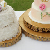 16inch Gold Metal Fleur De Lis Wedding Cake Cupcake Stand, Round Dessert Display Centerpiece