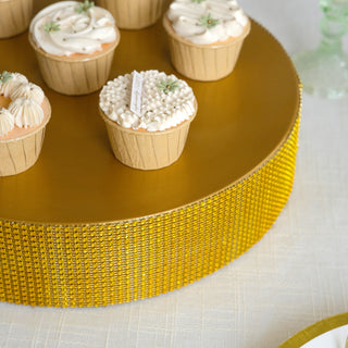 <strong>Dazzling Gold Rhinestone Cupcake Stand</strong>