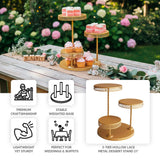 3-tier hollow lace metal dessert stand for weddings and buffets. Lightweight yet sturdy.
