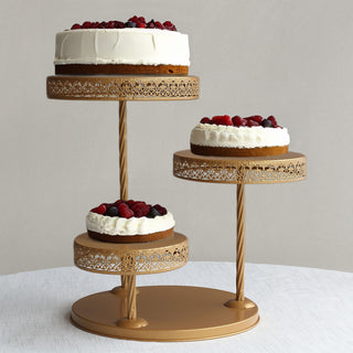 <strong>Decorative Gold Metal Cupcake Display Stand</strong>