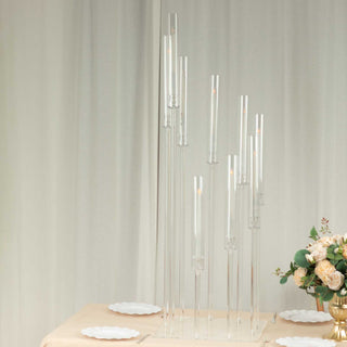 Sophistication and Charm Combined With the Clear Acrylic Cluster Pillar Candle Stick Stand