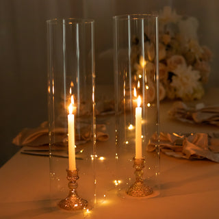 Crystal Clear Glass Hurricane Candle Shades
