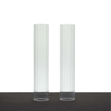 2 Pack Clear Ribbed Candle Holder Glass Shades With Open Ends