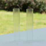 2 Pack Clear Ribbed Candle Holder Glass Shades With Open Ends