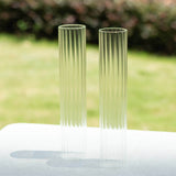 2 Pack Clear Ribbed Candle Holder Glass Shades With Open Ends