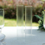 2 Pack Clear Ribbed Candle Holder Glass Shades With Open Ends