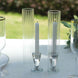 2 Pack Clear Ribbed Candle Holder Glass Shades With Open Ends