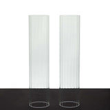 2 Pack Clear Ribbed Candle Holder Glass Shades With Open Ends