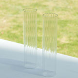 2 Pack Clear Ribbed Candle Holder Glass Shades With Open Ends