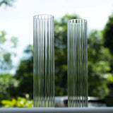 2 Pack Clear Ribbed Candle Holder Glass Shades With Open Ends