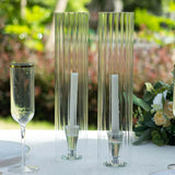 2 Pack Clear Ribbed Candle Holder Glass Shades With Open Ends