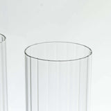 2 Pack Clear Ribbed Candle Holder Glass Shades With Open Ends