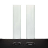 2 Pack Clear Ribbed Candle Holder Glass Shades With Open Ends