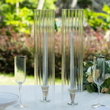 2 Pack Clear Ribbed Candle Holder Glass Shades With Open Ends