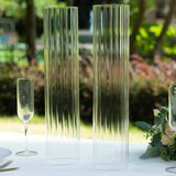 2 Pack Clear Ribbed Candle Holder Glass Shades With Open Ends