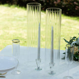 2 Pack Clear Ribbed Candle Holder Glass Shades With Open Ends