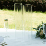 2 Pack Clear Ribbed Candle Holder Glass Shades With Open Ends