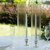 2 Pack Clear Ribbed Candle Holder Glass Shades With Open Ends