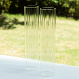 2 Pack Clear Ribbed Candle Holder Glass Shades With Open Ends