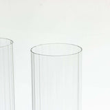 2 Pack Clear Ribbed Candle Holder Glass Shades With Open Ends