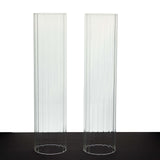 2 Pack Clear Ribbed Candle Holder Glass Shades With Open Ends