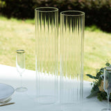 2 Pack Clear Ribbed Candle Holder Glass Shades With Open Ends