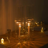 2 Pack Clear Ribbed Candle Holder Glass Shades With Open Ends