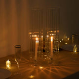 2 Pack Clear Ribbed Candle Holder Glass Shades With Open Ends