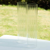 2 Pack Clear Ribbed Candle Holder Glass Shades With Open Ends