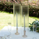 2 Pack Clear Ribbed Candle Holder Glass Shades With Open Ends