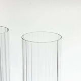 2 Pack Clear Ribbed Candle Holder Glass Shades With Open Ends