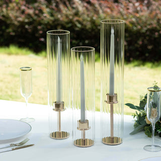 <span style="background-color:transparent;color:#111111;">Radiant Elegance with Clear Ribbed Candle Holder Glass Shades</span>