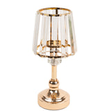 2 Pack Gold Metal Glass Lamp Shape Pillar Candle Holders, 11inch Nordic Votive Tea Light#whtbkgd