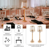 2-pack gold crystal pendant candle holders 25”