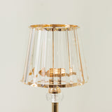 2-Pack 25" Crystal Pendant Candle Holders, Classic Empire Lamp Shade Style in Gold, Votive Candle Stand for Table Centerpieces