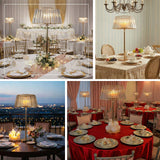 Elegant table lamp with a stylish shade, perfect for event decor.