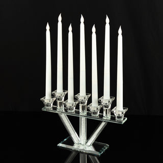 <strong>Clear Crystal-Filled Glass Taper Candle Holder </strong>